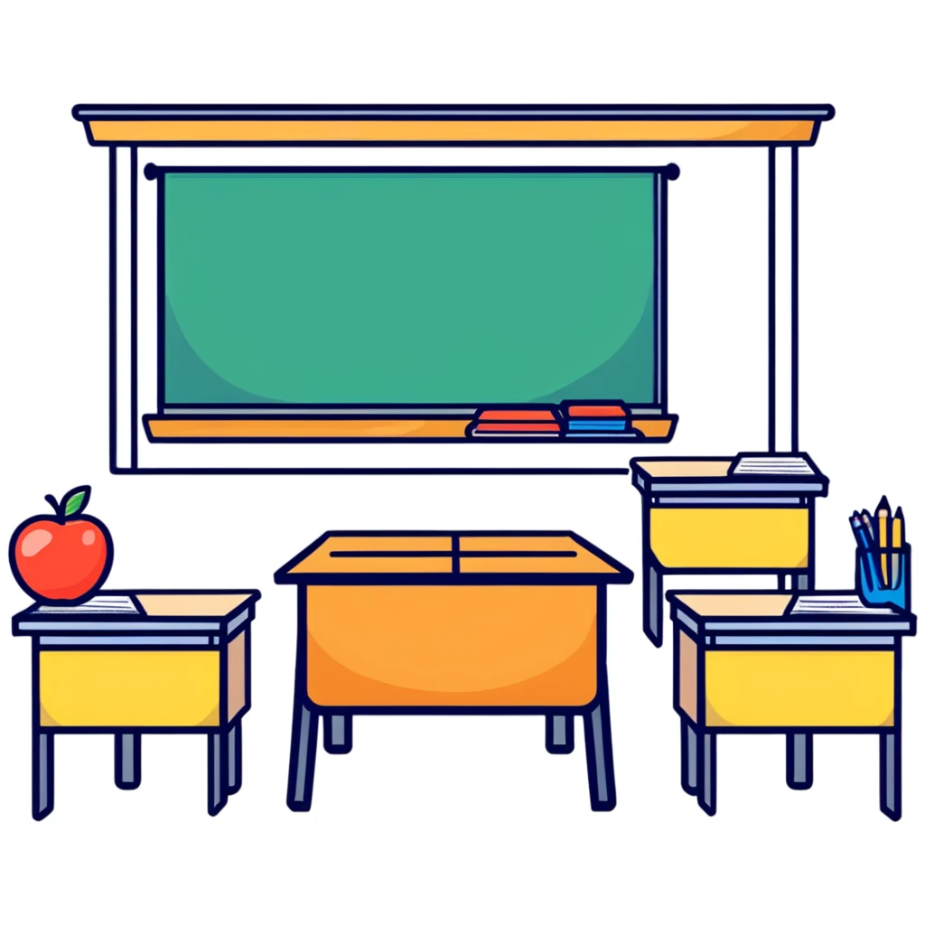classroom with teacher and students emoji