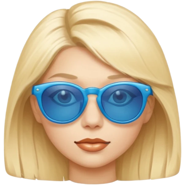 Blondie voy with blue sunglasses emoji