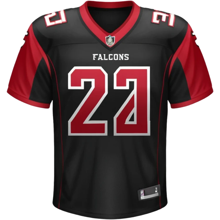 Black Atlanta falcons american football jersey featuring the number 21, ios emoji style emoji