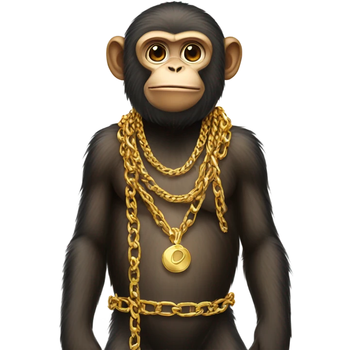 Monkey with gold chains emoji