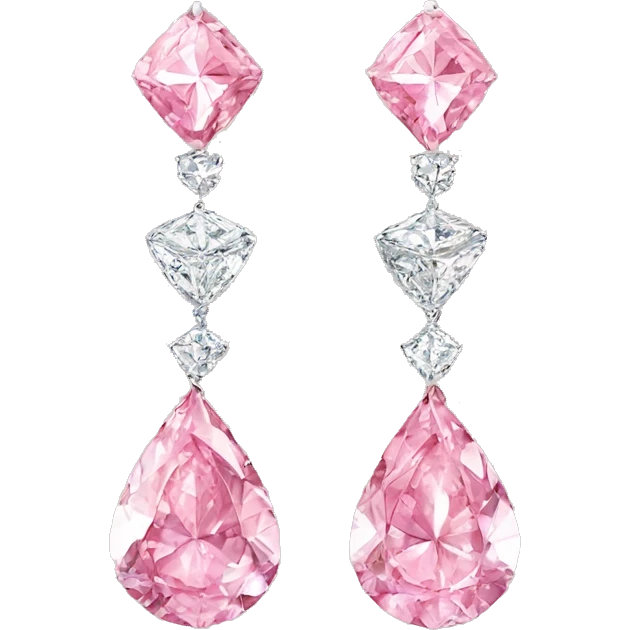 Pink diamond luxurious earrings  emoji