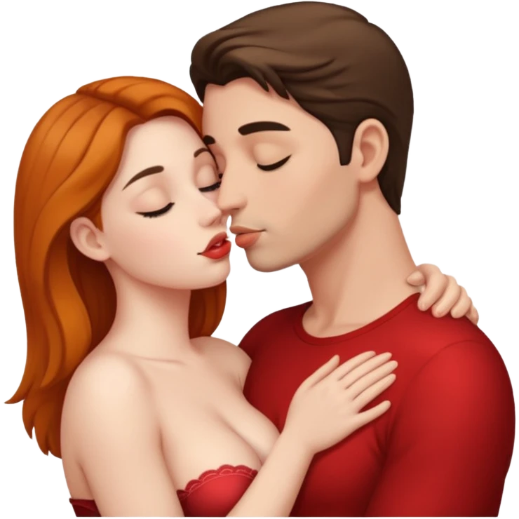 homme qui fait bisou aux sein de la femme emoji