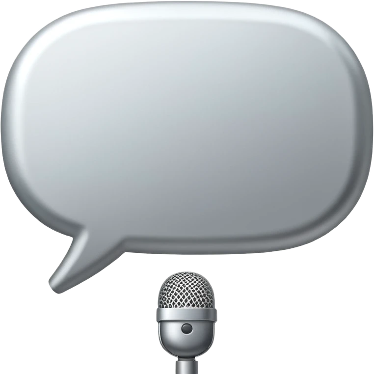 speech bubble above a microphone emoji