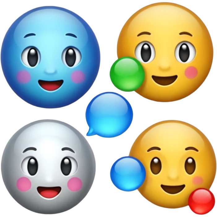 emoji chat burbulas juodai baltas su mettalic efektu emoji
