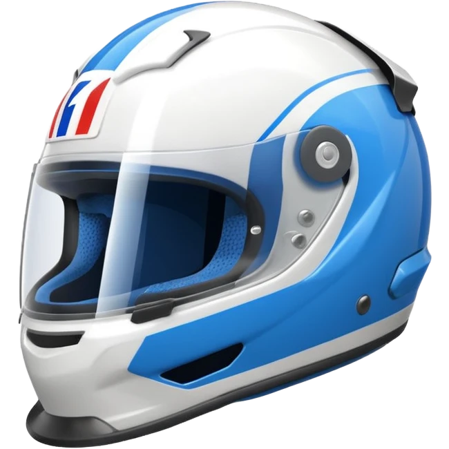 formule 1 helmet white & blue  emoji