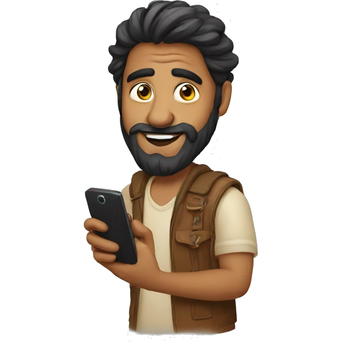 cool Indian guy with phone meme emoji