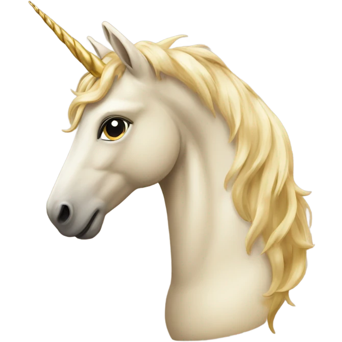Unicorn beige gold emoji