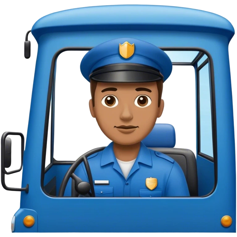 bus driver driving a blue bus emoji