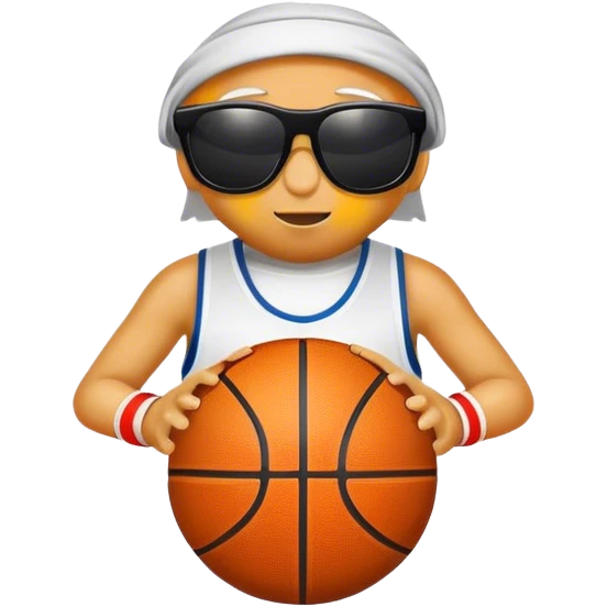 basketball with sunglasse emoji