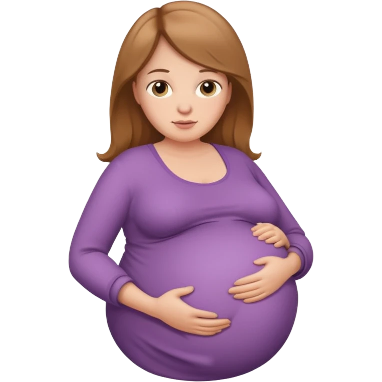 very heavily pregnant overdue woman with super  large belly emoji