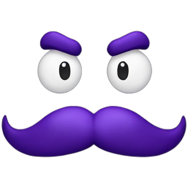 mario face with waluigi mustache emoji