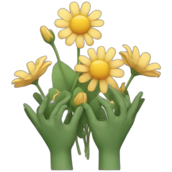 Flowers in hands emoji