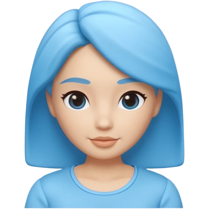 A 3D cartoon sky-blue women’s top with light fabric folds and soft shading, casual style, Memoji-style rendering. emoji