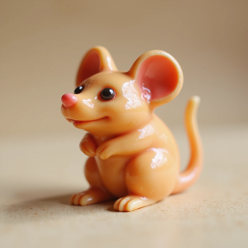 realistic candy shaped like a cute mouse, photorealistic style emoji