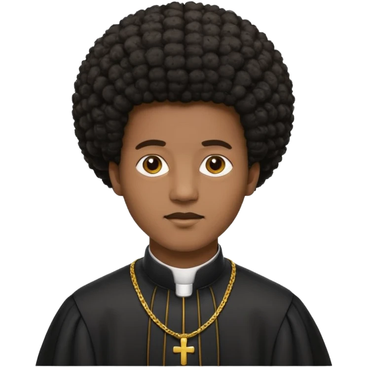 Pastor with Afro haircut  emoji