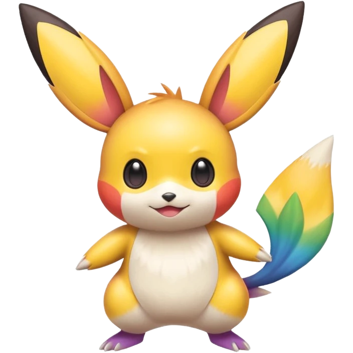 Rainbow-gradients Emolga-Pichu-Victini-fusion emoji