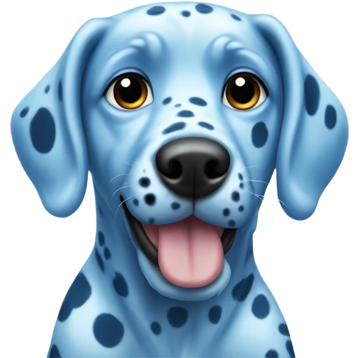 A dog with light blue skin and blue spots emoji
