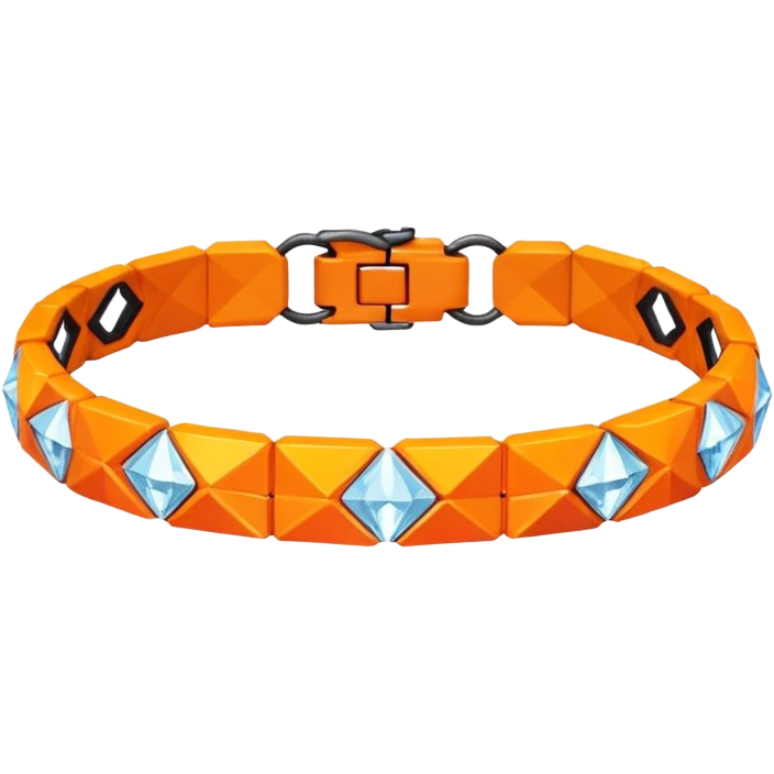 low poly orange bracelet diamonds emoji