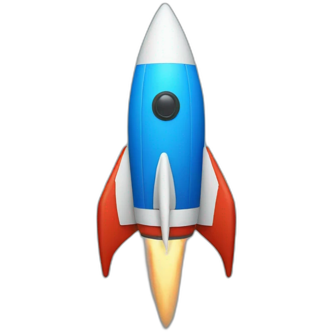 blue rocket emoji