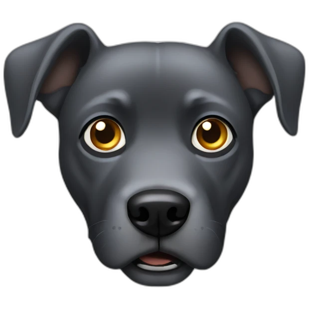 scared solid dark gray dog emoji