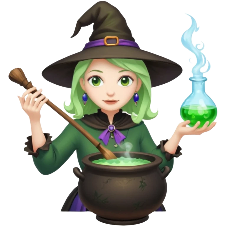 green witch cooking potion emoji