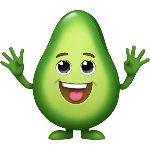 avocado waving hand emoji