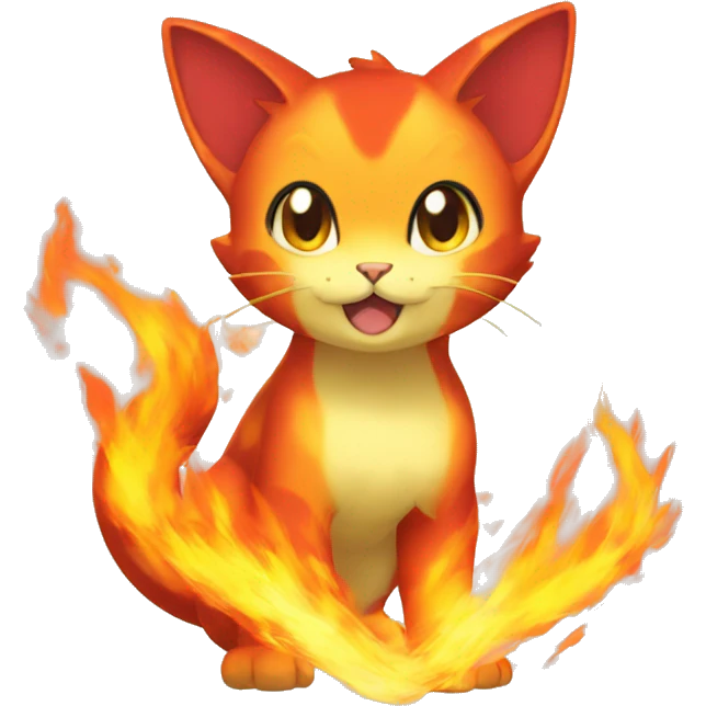 Fire type cat-Pokémon emoji