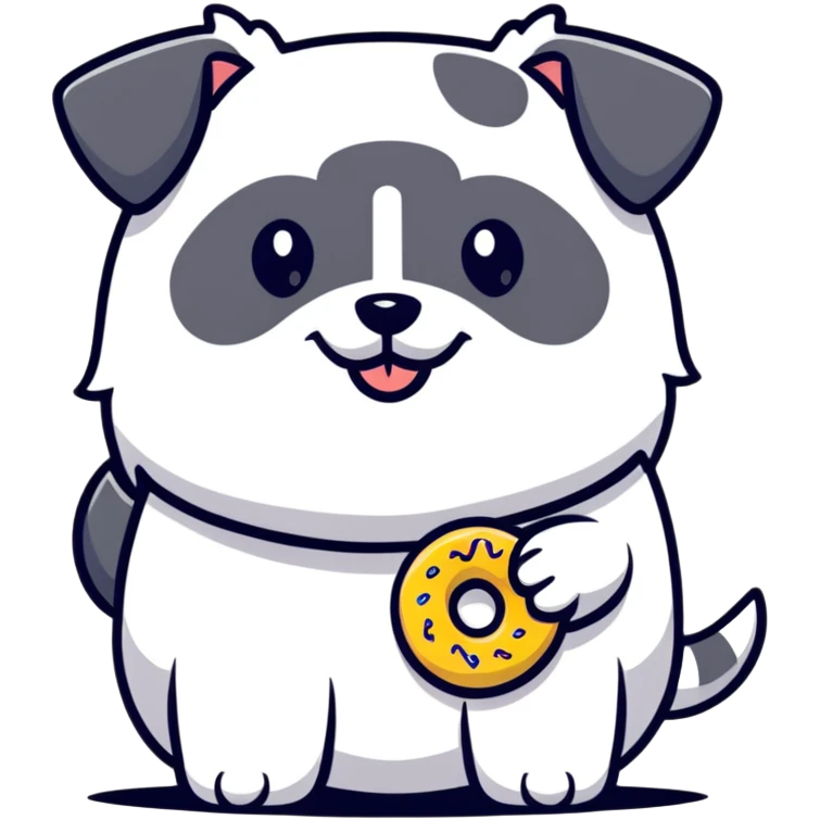 dog holding a donut emoji
