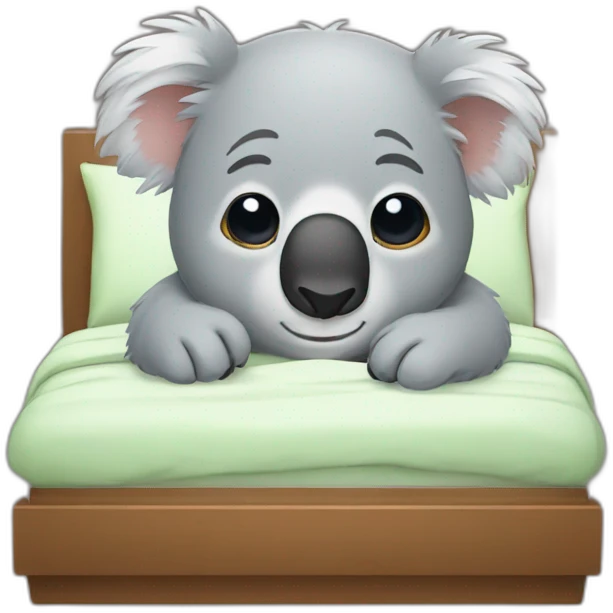 Koala tired in his bed emoji