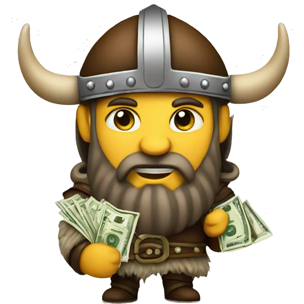 Viking with money emoji