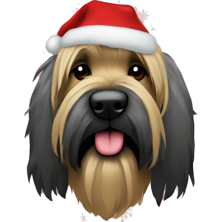 Briard in christmas Sweater  emoji
