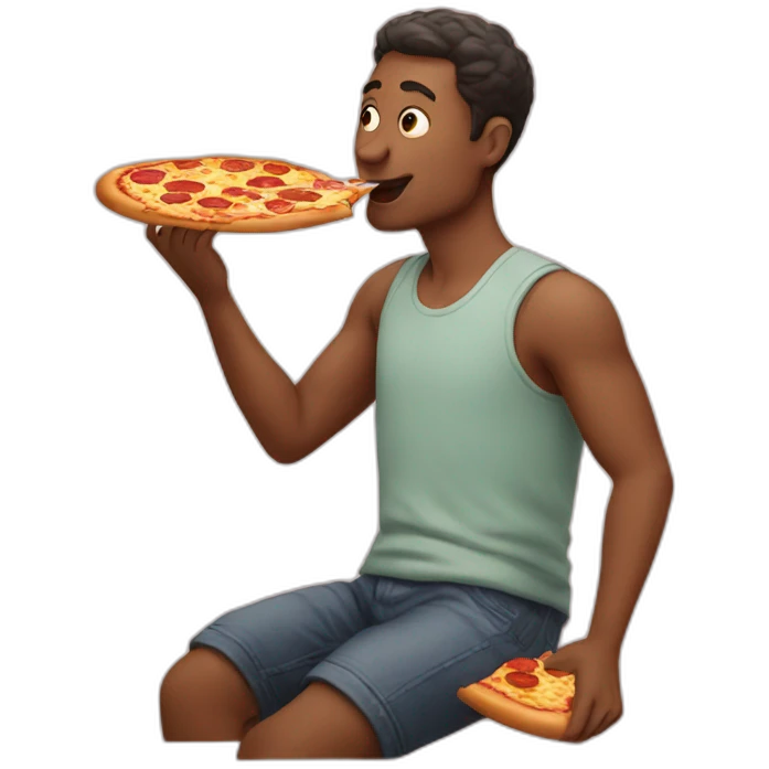 man eating pizza emoji