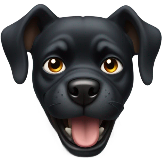 angry black dog  emoji