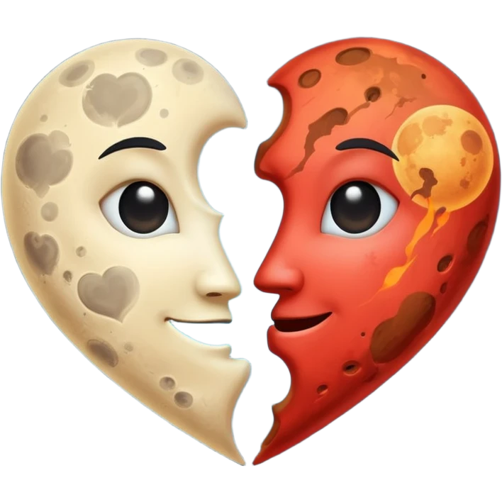 moon and mars heart emoji
