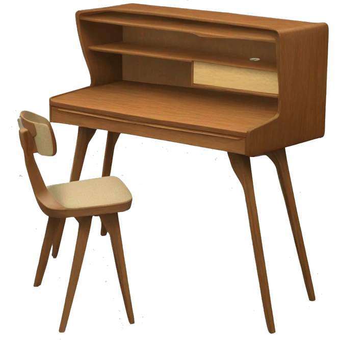 Wood mid century simple desk emoji