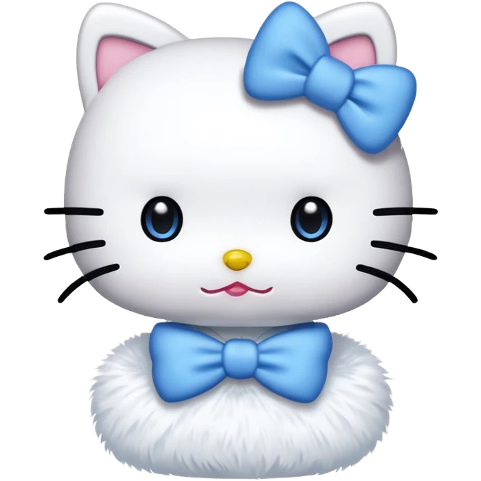 Hello Kitty character wearing a blue bow emoji