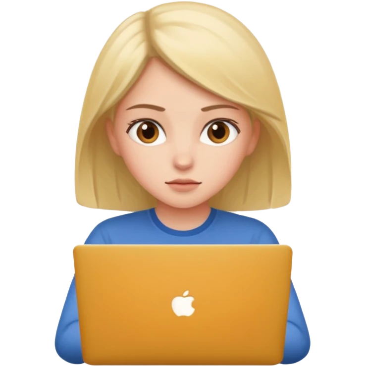 girl use laptop emoji