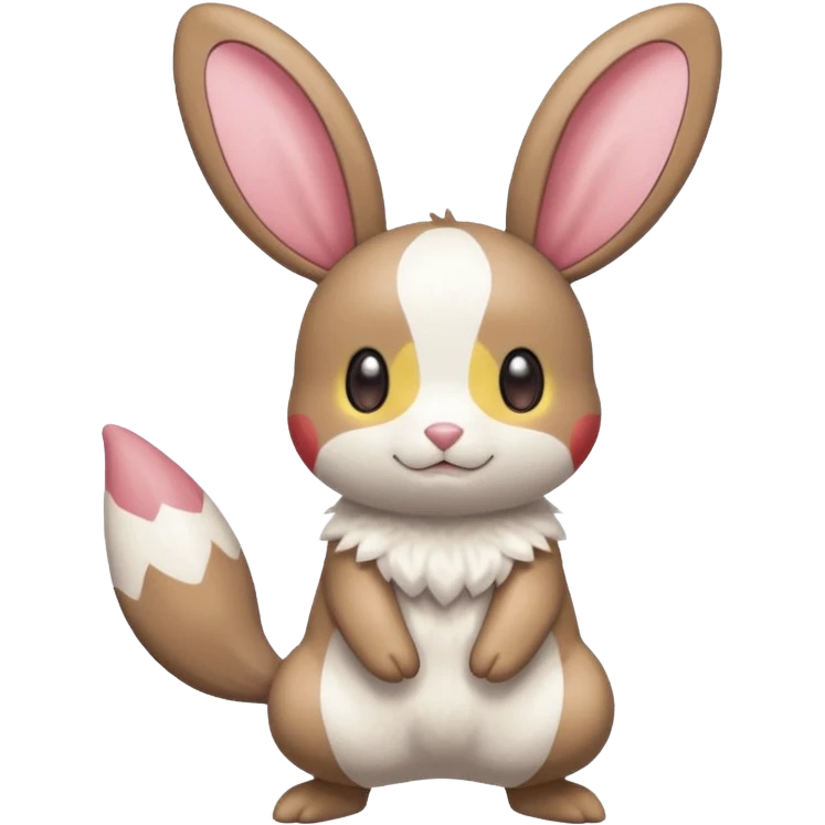 Plusle-Minccino-Bunnelby-fusion, full body emoji