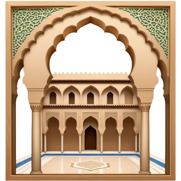 Alhambra Landmark Emoji – Highlighting its Moorish architecture and distinctive arches. emoji