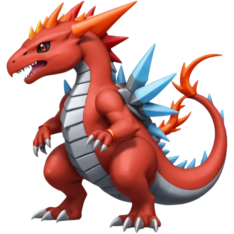 Skarmory-Salamence-Guilmon-Rhyperior-Herdier-fusion (full body) emoji