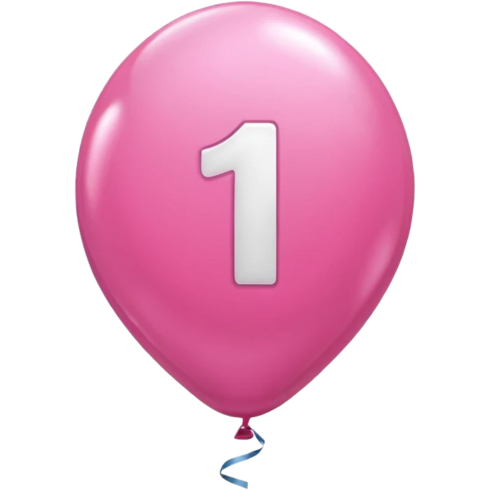 Pink balloon number 1 emoji