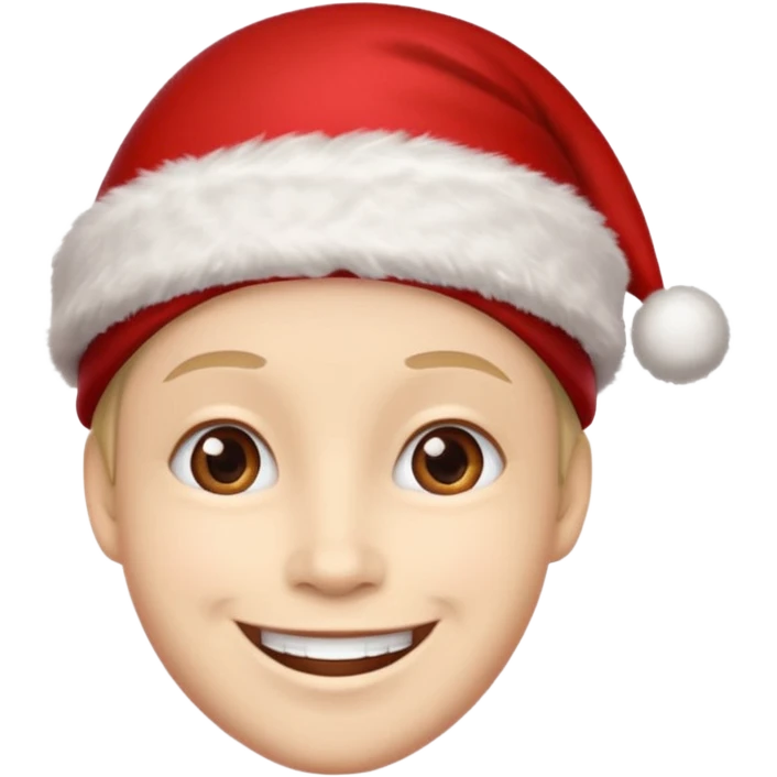 Smile  in a red Christmas hat emoji