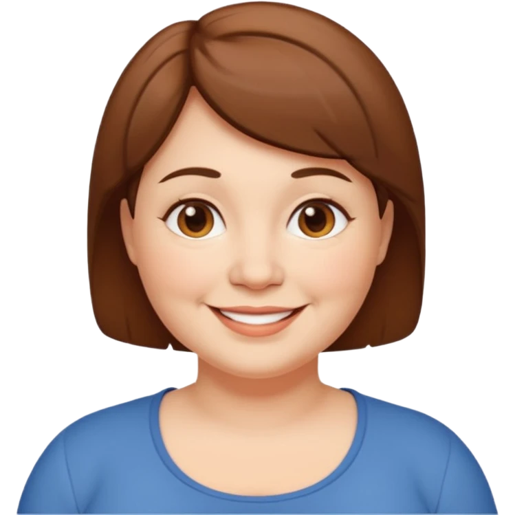 mujer mediana edad, gordita sonriente emoji