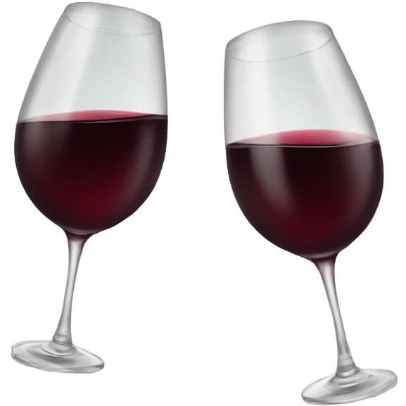 Two glasses of red wine cheersing emoji