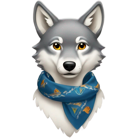 Wolf wearing a Hermes scarf emoji