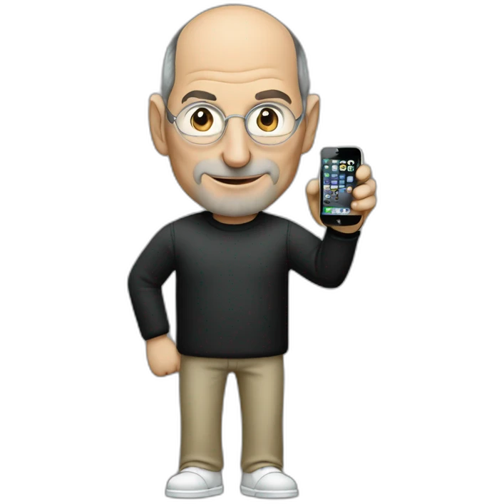 Steve jobs with iPhone emoji