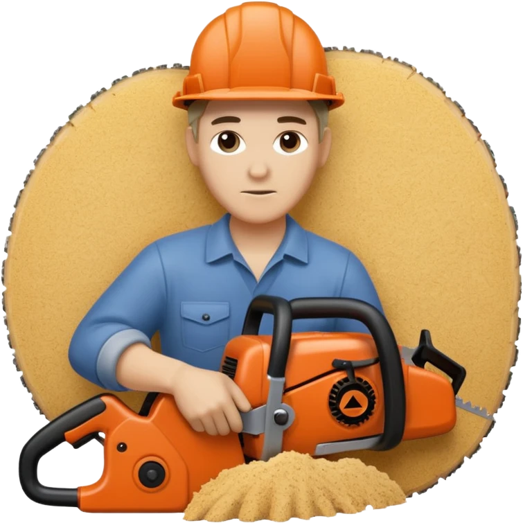 Sculptor with chainsaw emoji