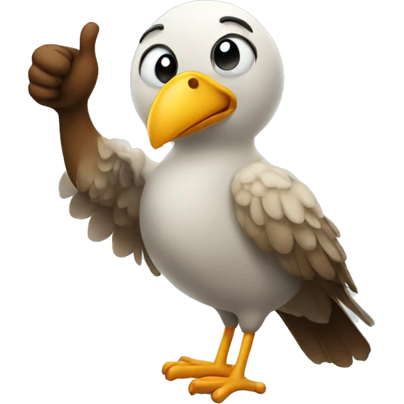 Bird doing a thumbs up emoji