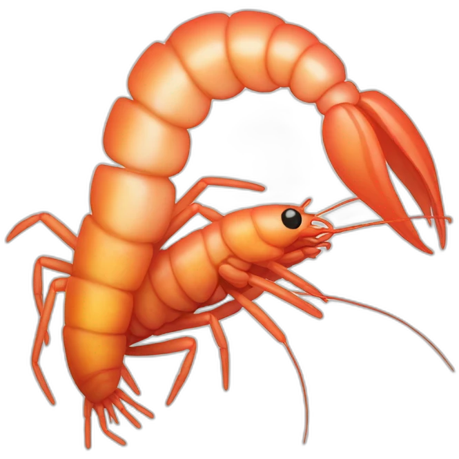 Glowing shrimp emoji