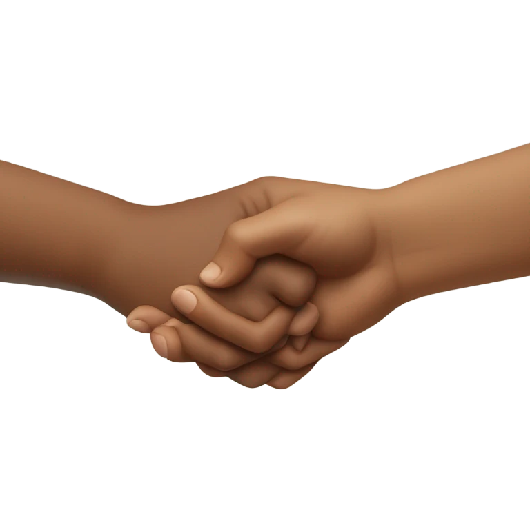 One hand reaching down to pull another up, representing support and empowerment. emoji